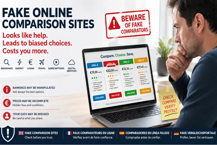 Faux comparateurs en ligne : quand le meilleur choix est biaisé Faux comparateurs en ligne : quand le meilleur choix est biaisé